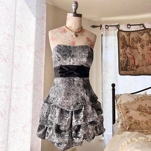 silver gothic mini dress
